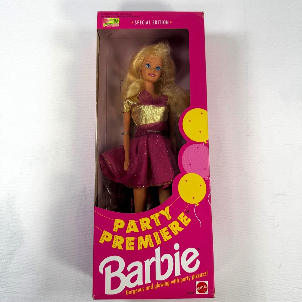 Vintage 1992 Mattel Party Premiere Barbie Doll Special Edition Plum Gold 2001